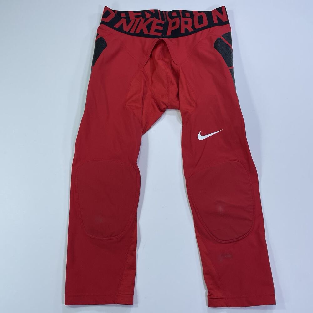 Nike Pro MLB Padded Compression Pants Red Black Baseball Size Medium 27x21